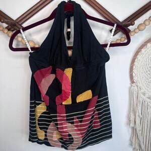 Volcom Y2K Black Stripe Halter